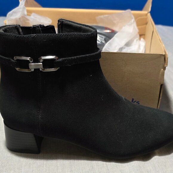 Clarks Black Suede Boots - Picture 1 of 5